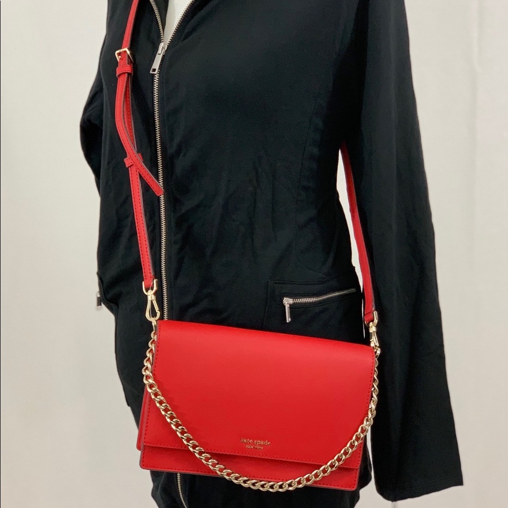 ❤️ NWT! Kate Spade Hot Chili Crossbody/Clutch - Picture 3 of 6